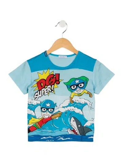 Pre-owned Dolce & Gabbana Babies' Toddler Boys Graphic T-shirt In Blue