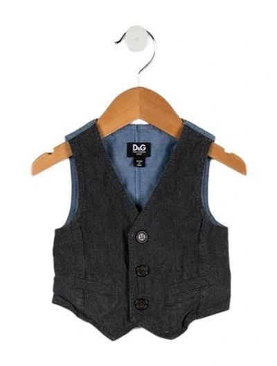 Pre-owned Dolce & Gabbana Babies' Toddler Boys' Grey And Blue Vest