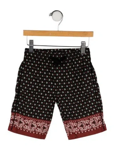 Pre-owned Dolce & Gabbana Babies' Toddler Boys' Logo Print Shorts In Black