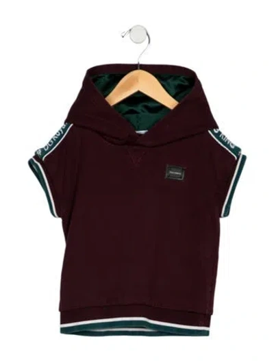 Pre-owned Dolce & Gabbana Babies' Toddler Boys' Short Sleeve Hoodie In Burgundy