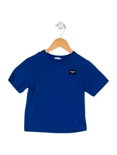 Pre-owned Dolce & Gabbana Babies' Toddler Boys' Solid Short Sleeve T-shirt In Blue