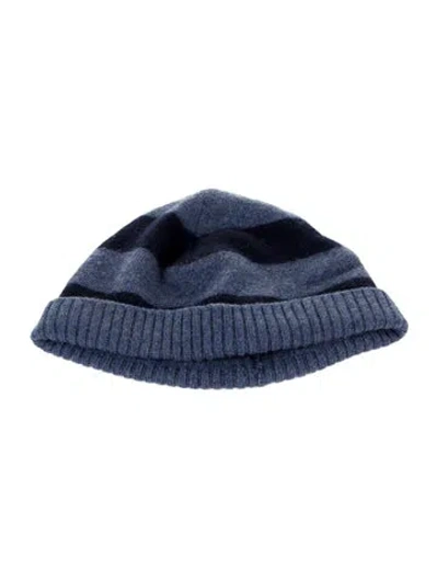 Pre-owned Dolce & Gabbana Babies' Toddler Boys' Striped Beanie In Blue