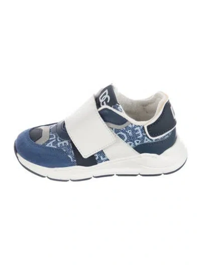 Pre-owned Dolce & Gabbana Babies' Toddler Boys' Suede Sneakers In Blue/white
