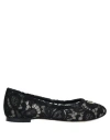 Dolce & Gabbana Toddler Girl Ballet Flats Black Size 10c Viscose, Cotton, Polyamide In Black