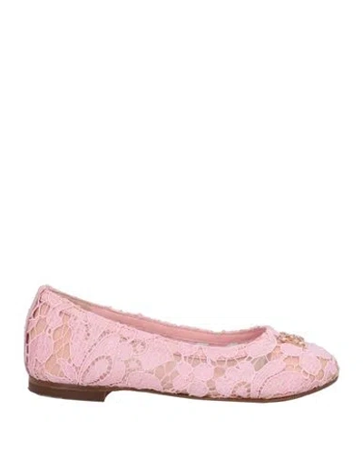 Dolce & Gabbana Babies'  Toddler Girl Ballet Flats Light Pink Size 9.5c Viscose, Cotton, Polyamide