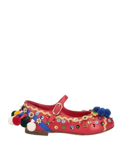 Dolce & Gabbana Babies' Ballet Flats In Red