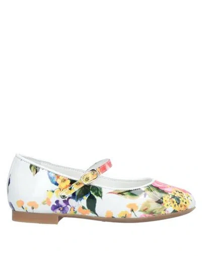 Dolce & Gabbana Babies'  Toddler Girl Ballet Flats White Size 9c Calfskin