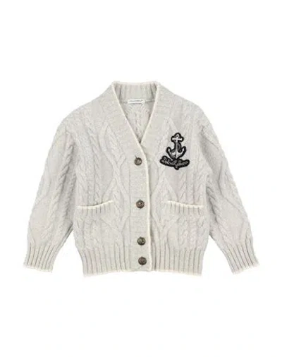 Dolce & Gabbana Babies'  Toddler Girl Cardigan Light Grey Size 7 Virgin Wool, Cashmere, Polyester, Viscose