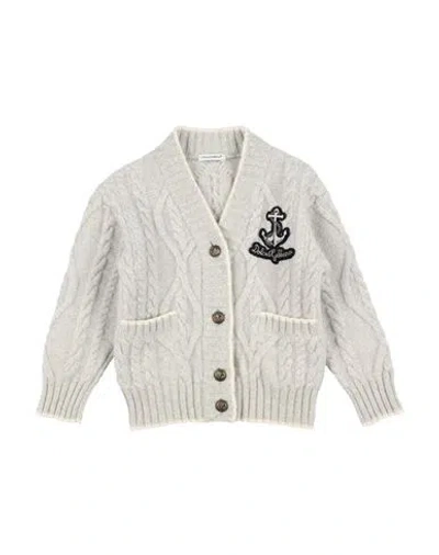 Dolce & Gabbana Babies'  Toddler Girl Cardigan Light Grey Size 5 Virgin Wool, Cashmere, Polyester, Viscose