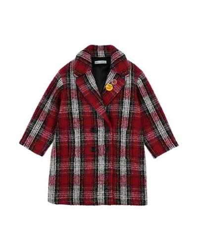 Dolce & Gabbana Babies'  Toddler Girl Coat Red Size 4 Acrylic, Polyester, Wool, Alpaca Wool
