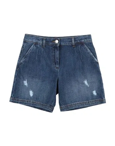 Dolce & Gabbana Babies'  Toddler Girl Denim Shorts Blue Size 4 Cotton, Elastane, Polyester, Zamak