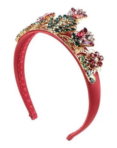 Dolce & Gabbana Babies'  Toddler Girl Hair Accessory Red Size - Polyamide, Crystal, Brass In White
