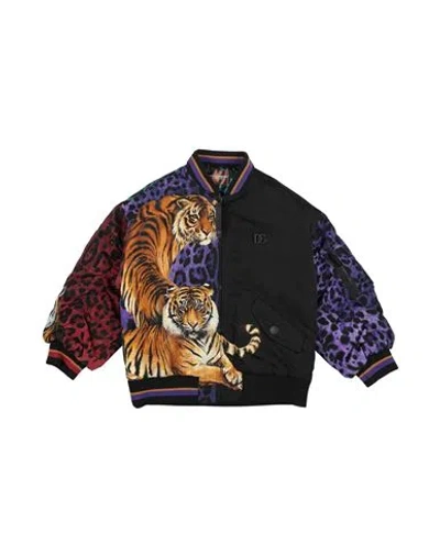 DOLCE & GABBANA DOLCE & GABBANA TODDLER BOY JACKET BLACK SIZE 5 POLYAMIDE, BRASS, NYLON, ELASTANE
