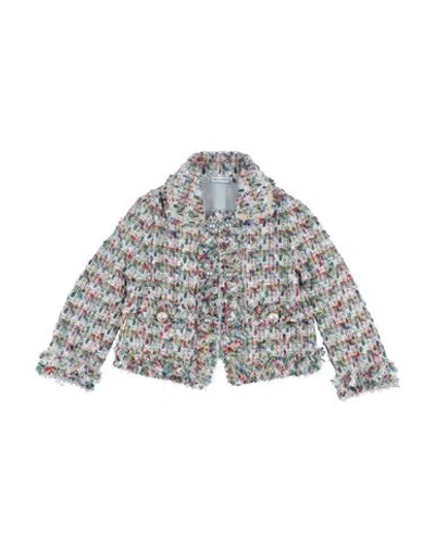 Dolce & Gabbana Babies'  Toddler Girl Jacket Green Size 4 Cotton, Polyamide, Viscose, Wool In White