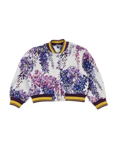 Dolce & Gabbana Babies'  Toddler Girl Jacket Purple Size 3 Cotton, Elastane