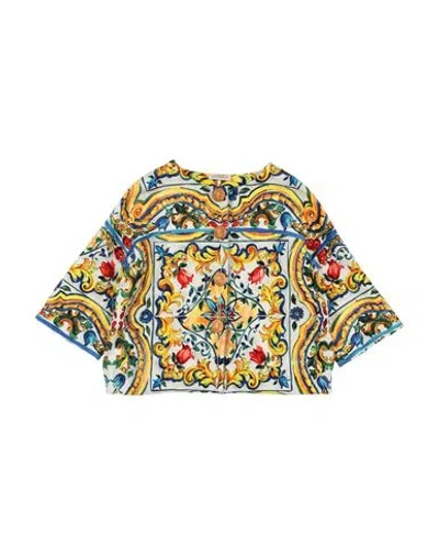 Dolce & Gabbana Babies'  Toddler Girl Jacket Yellow Size 5 Cotton, Elastane