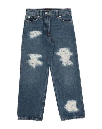 Dolce & Gabbana Babies'  Toddler Girl Jeans Blue Size 4 Cotton, Polyester, Zamak