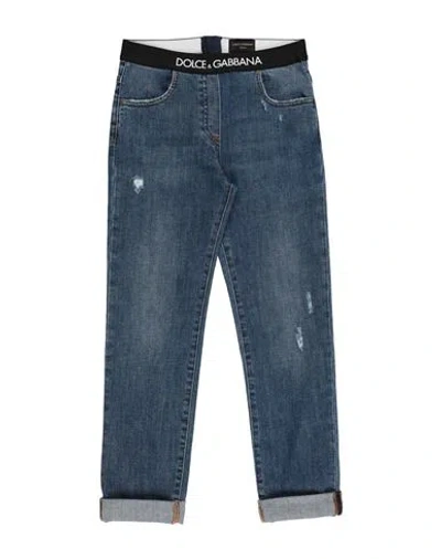 Dolce & Gabbana Babies'  Toddler Girl Jeans Blue Size 6 Cotton, Elastane, Polyester, Zamak, Polyamide