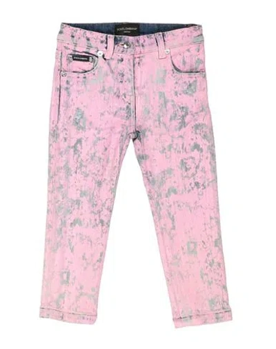 Dolce & Gabbana Babies'  Toddler Girl Jeans Pink Size 7 Cotton, Elastane, Polyester, Zamak