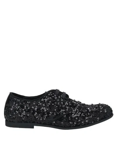 Dolce & Gabbana Babies'  Toddler Girl Lace-up Shoes Black Size 10c Textile Fibers