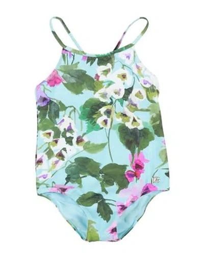 Dolce & Gabbana Babies'  Toddler Girl One-piece Swimsuit Sky Blue Size 6 Polyamide, Elastane