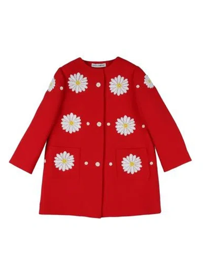 Dolce & Gabbana Babies'  Toddler Girl Overcoat & Trench Coat Red Size 4 Wool