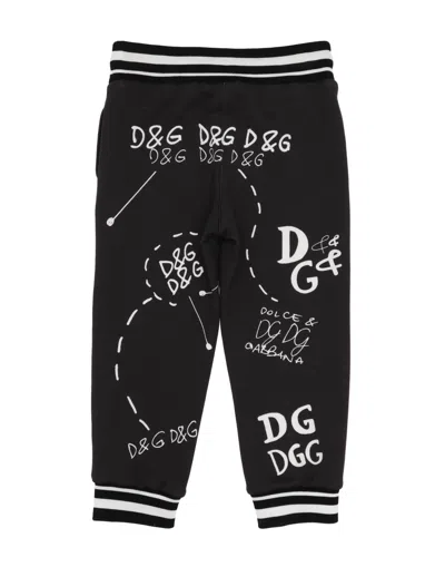 Dolce & Gabbana Babies'  Toddler Girl Pants Black Size 5 Cotton, Elastane