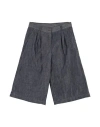 Dolce & Gabbana Toddler Girl Pants Midnight Blue Size 4 Cotton, Linen, Cow Leather In Blue