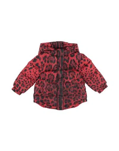 Dolce & Gabbana Babies'  Newborn Girl Puffer Red Size 3 Polyamide, Viscose
