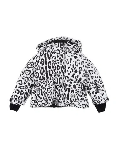 Dolce & Gabbana Babies'  Toddler Girl Puffer White Size 5 Polyester, Polyamide, Silicone