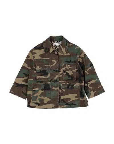 Dolce & Gabbana Babies'  Toddler Girl Shirt Military Green Size 5 Cotton, Bronze