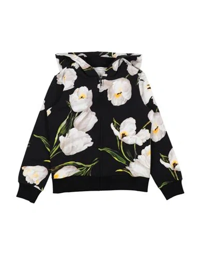 Dolce & Gabbana Babies'  Toddler Girl Sweatshirt Black Size 4 Cotton, Elastane