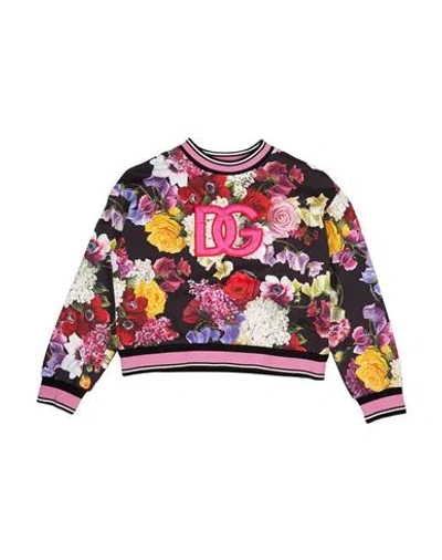 Dolce & Gabbana Babies'  Toddler Girl Sweatshirt Black Size 5 Cotton