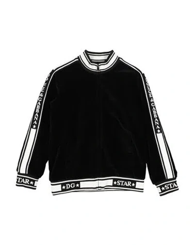 Dolce & Gabbana Babies'  Toddler Girl Sweatshirt Black Size 7 Cotton, Elastane