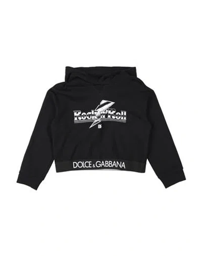 Dolce & Gabbana Babies'  Toddler Girl Sweatshirt Black Size 6 Cotton, Elastane, Polyester, Polyamide
