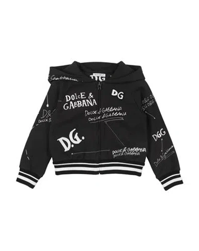 Dolce & Gabbana Babies'  Toddler Girl Sweatshirt Light Brown Size 4 Cotton, Viscose, Pvc - Polyvinyl Chloride In Black