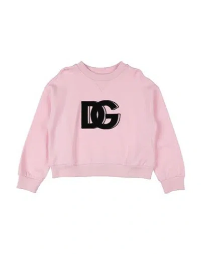 Dolce & Gabbana Babies'  Toddler Girl Sweatshirt Light Pink Size 7 Cotton, Polyester, Viscose, Elastane