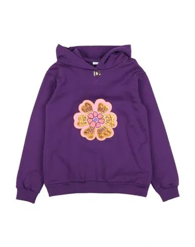 Dolce & Gabbana Babies'  Toddler Girl Sweatshirt Mauve Size 3 Cotton, Elastane, Polyester, Metallic Polyester In Purple