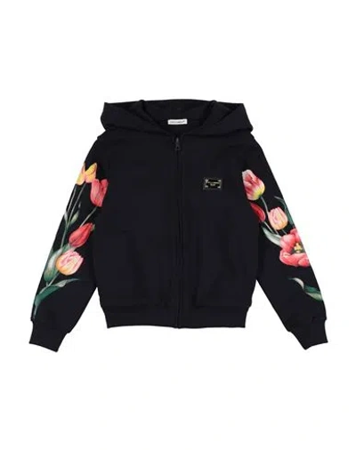 Dolce & Gabbana Babies'  Toddler Girl Sweatshirt Navy Size 3 Cotton, Zamak In Black