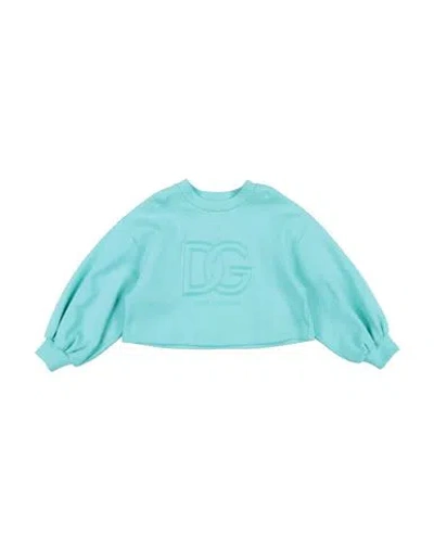 Dolce & Gabbana Babies'  Toddler Girl Sweatshirt Turquoise Size 3 Cotton, Elastane In Blue