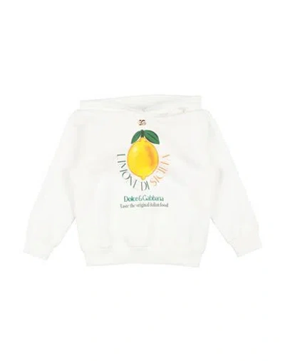 Dolce & Gabbana Babies'  Toddler Girl Sweatshirt White Size 5 Cotton, Elastane