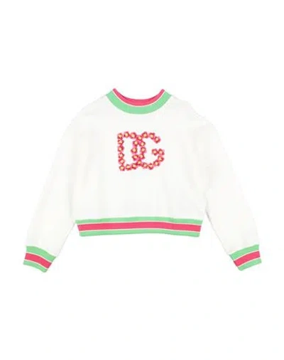 Dolce & Gabbana Babies'  Toddler Girl Sweatshirt White Size 6 Cotton