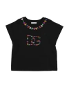 Dolce & Gabbana Toddler Girl T-shirt Black Size 5 Cotton, Natural Stone, Aluminum In Black