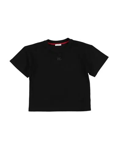 Dolce & Gabbana Babies'  Toddler Girl T-shirt Black Size 7 Cotton, Brass