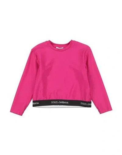 Dolce & Gabbana Babies'  Toddler Girl T-shirt Fuchsia Size 4 Cotton, Elastane, Polyester, Polyamide In Pink