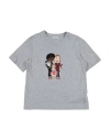 DOLCE & GABBANA DOLCE & GABBANA TODDLER GIRL T-SHIRT GREY SIZE 7 COTTON, POLYESTER, SILK, WOOL, SYNTHETIC FIBERS