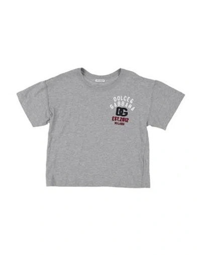 Dolce & Gabbana Babies'  Toddler Girl T-shirt Grey Size 6 Cotton, Viscose, Wool, Polyester
