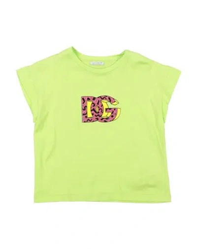 Dolce & Gabbana Babies'  Toddler Girl T-shirt Light Green Size 4 Cotton, Polyurethane, Polyester