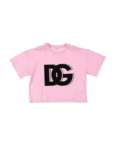 Dolce & Gabbana Babies'  Toddler Girl T-shirt Pink Size 5 Cotton, Polyester, Viscose