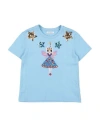 Dolce & Gabbana Toddler Girl T-shirt Sky Blue Size 4 Cotton, Viscose, Polyester, Polyamide In Blue